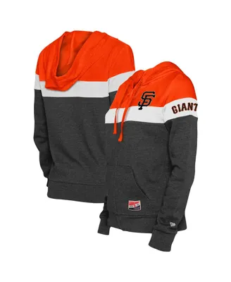 Women's New Era Heather Black San Francisco Giants Colorblock Full-Zip Hoodie Jacket