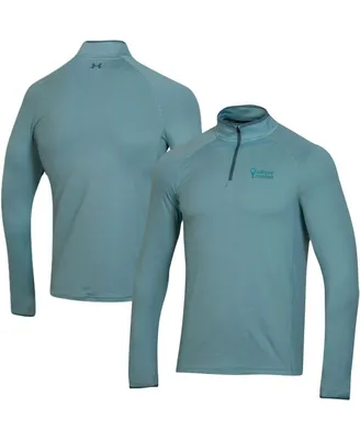 Men's Valspar Championship Under Armour Teal T2 Green Half Moon Raglan Quarter-Zip Top