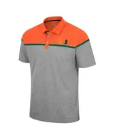 Men's Colosseum Heather Gray Miami Hurricanes Chamberlain Polo Shirt