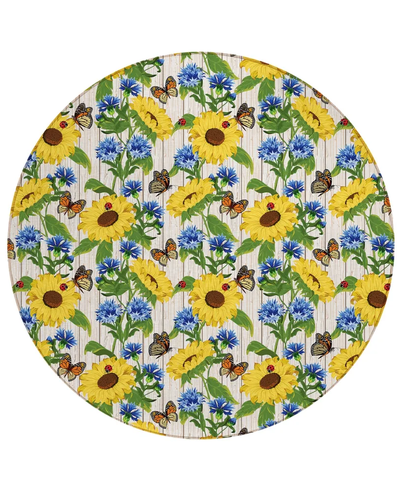 D Style Vertes Kitchen VRT16 8' x 8' Round Area Rug