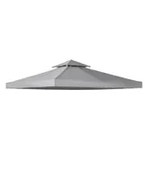 Outsunny 9.84' x 9.84' Gazebo Replacement Canopy 2 Tier Top Uv Cover Pavilion Garden Patio Outdoor Light Grey (Top Only)