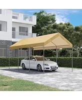 Outsunny 10' x 20' Carport, Portable Garage & Patio Canopy Tent Storage Shelter, Adjustable Height, Anti-uv Cover for Car, Truck, Boat, Catering