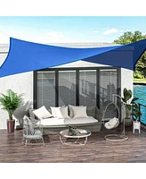 Outsunny 24' x 24' Outdoor Patio Sun Shade Sail Canopy Square Uv Resistant - Navy Blue