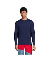 Lands' End Men's Tall Long Sleeve Upf 50 Swim Tee Rash Guard