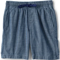 Lands' End Big Boys Husky Pull On Chambray Elastic Waist Shorts