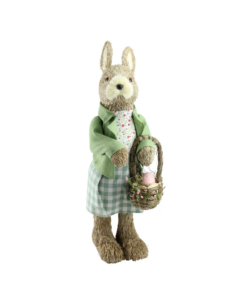 20.25" Easter Bunny Rabbit Spring Figure with Egg Basket