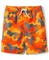 Lands' End Big Boys Husky Printed Swim Trunks