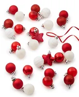 Holiday Lane Mini Plastic Ball & Star Ornaments, Set of 30, Created for Macy's