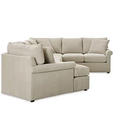 Wrenley 170" 3-Pc. Fabric Sectional Cuddler Chaise Sofa, Created for Macy's