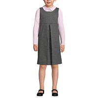 Lands' End Big Girls School Uniform Ponte Pleat Jumper Top of Knee