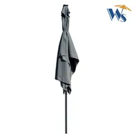 10 X 6.5FT Rectangular Patio Solar Led Lighted Outdoor Umbrellas With Crank And Push Button