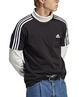 adidas Men's Essentials 3-Stripes Regular-Fit Logo Graphic T-Shirt