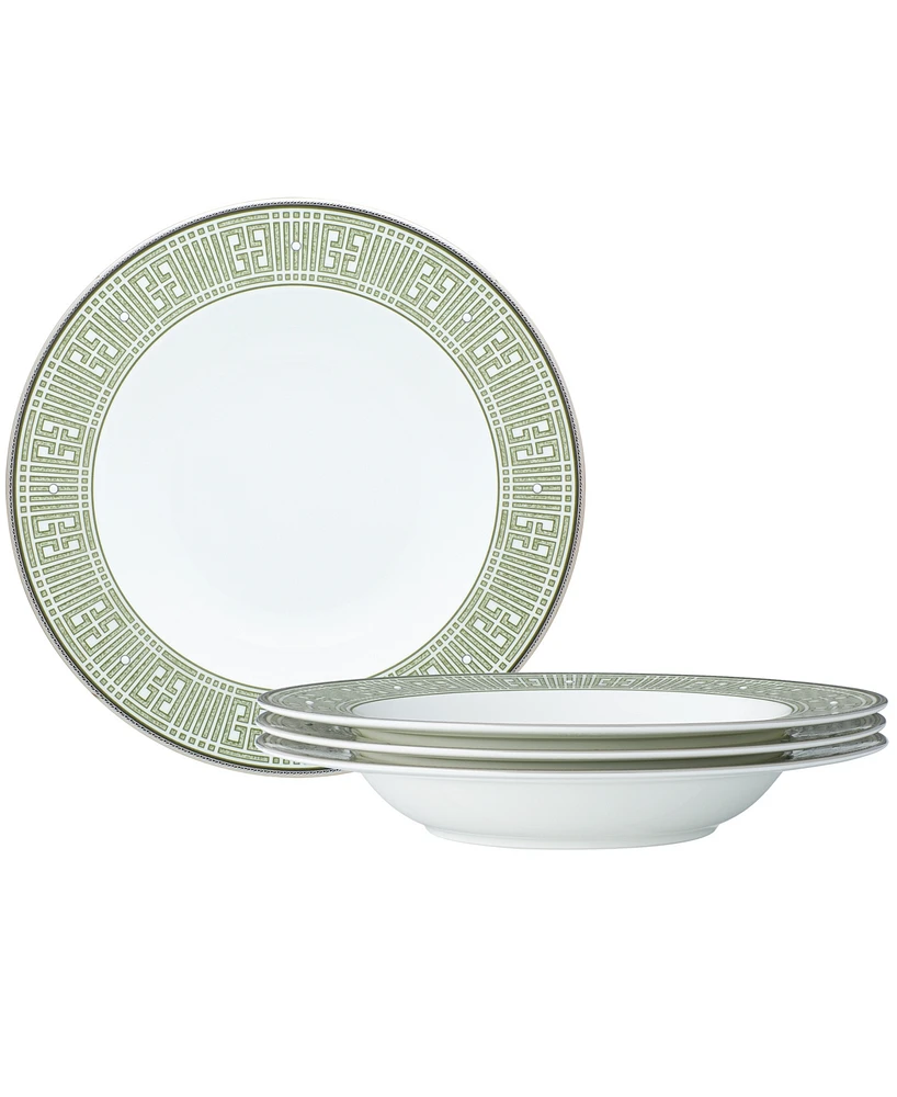 Noritake Infinity Green Platinum 4 Piece Soup Bowl Set 12 oz, Service for 4