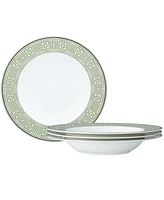 Noritake Infinity Green Platinum 4 Piece Soup Bowl Set 12 oz, Service for 4