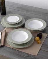 Noritake Infinity Green Platinum 4 Piece Soup Bowl Set 12 oz, Service for 4