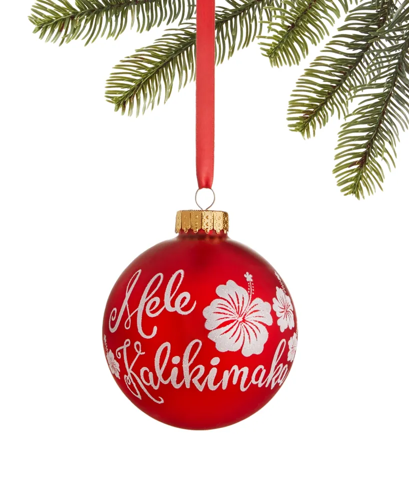 Holiday Lane Hawaii Mele Kalikimaka Red Ball Ornament, Exclusively at Macy's