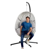 Simplie Fun Large Hanging Egg Chair With Stand & Uv Resistant Cushion Hammock Chairs