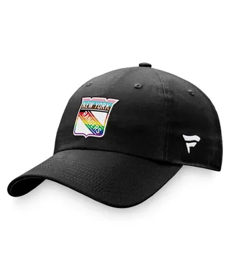 Men's Fanatics Black New York Rangers Team Logo Pride Adjustable Hat
