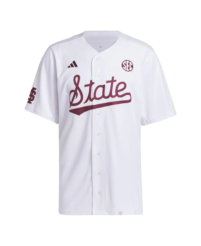 Men's adidas White Mississippi State Bulldogs Team Baseball Jersey