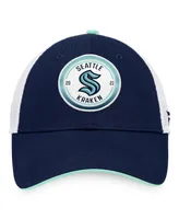 Men's Fanatics Deep Sea Blue, White Seattle Kraken Iconic Gradient Trucker Snapback Hat