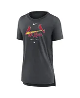 Women's Nike Heather Charcoal St. Louis Cardinals Authentic Collection Early Work Tri-Blend T-shirt