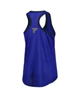 Women's G-iii 4Her by Carl Banks Royal St. Louis Blues First Base Racerback Scoop Neck Tank Top