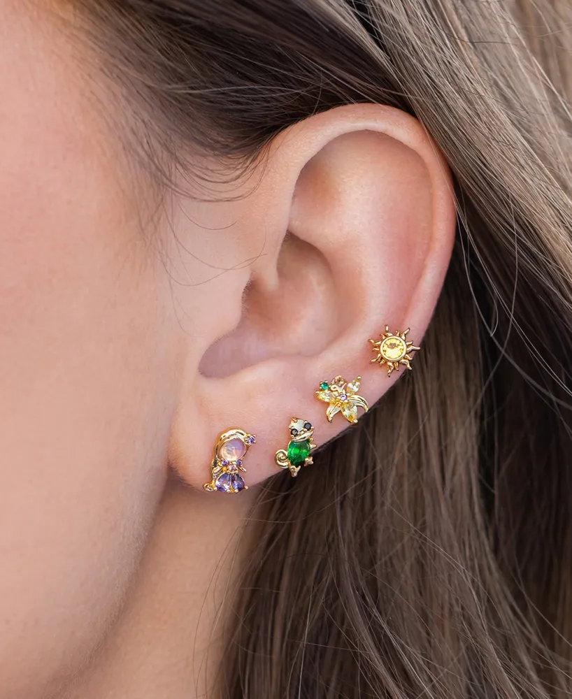 Girls Crew Crystal Multi-Color Disney Princess Tangled Stud Earring Set