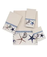 Avanti Antigua Starfish & Seashells Cotton Fingertip Towel, 11" x 18"