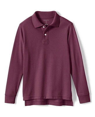 Lands' End Boys Long Sleeve Mesh Polo Shirt