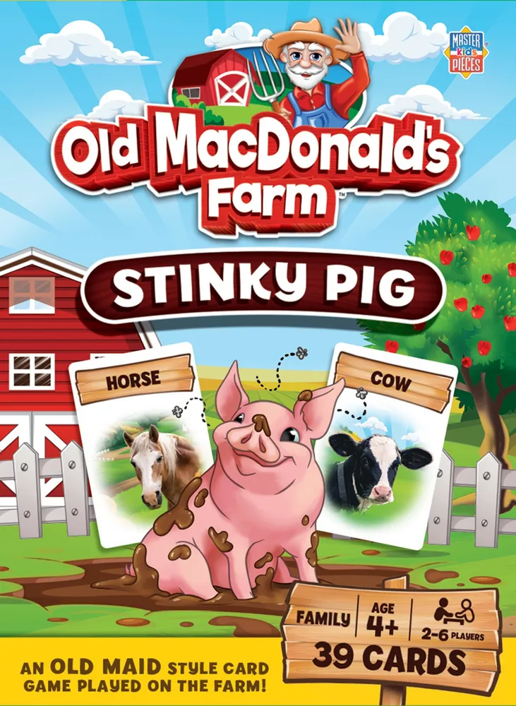 Masterpieces Old MacDonald's Farm - Stinky Pig Card Game for Kids