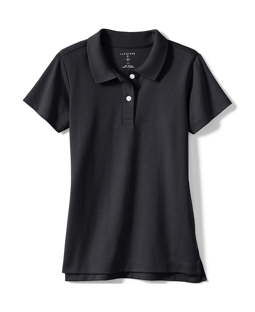 Lands' End Girls Short Sleeve Feminine Fit Interlock Polo Shirt