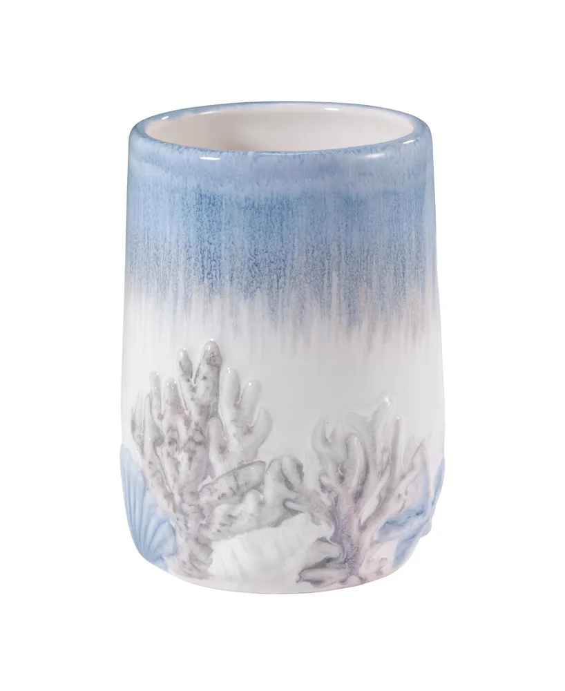 Avanti Abstract Coastal Seashells & Coral Ceramic Tumbler