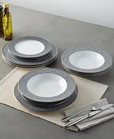 Noritake Infinity Graphite 4 Piece Dinner Plate Set, Service for 4