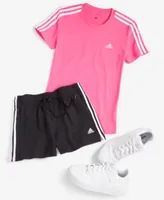 Adidas Womens 3 Stripe Tee Knit Shorts