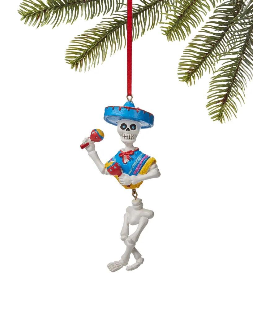 Holiday Lane Day of the Dead Skull Maracas Plater Ornament, Created for Macy's