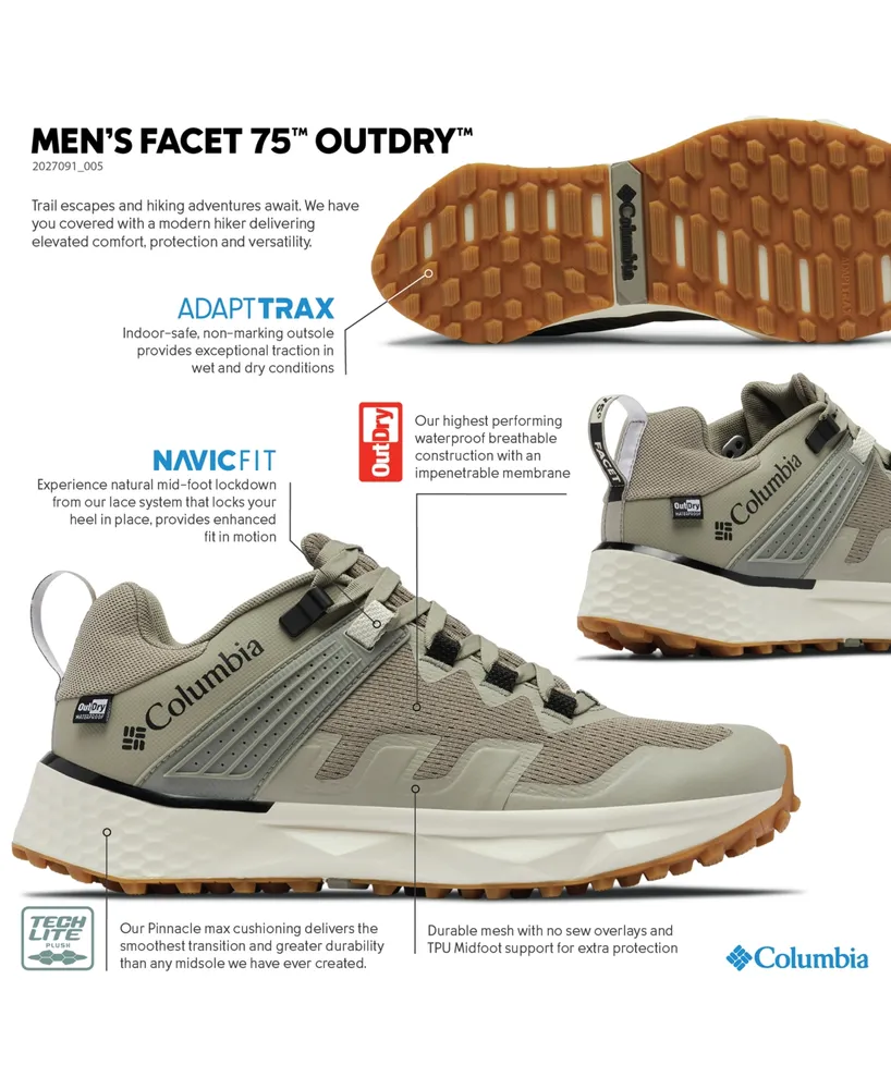 Columbia Men's Facet 75 OutDry Waterproof Lace-Up Hiking Shoes