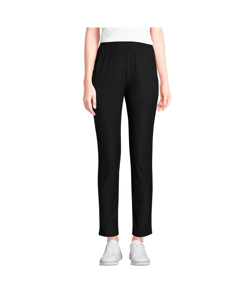 Lands' End Women's Tall Active High Rise Soft Performance Refined Tapered  Ankle Pants