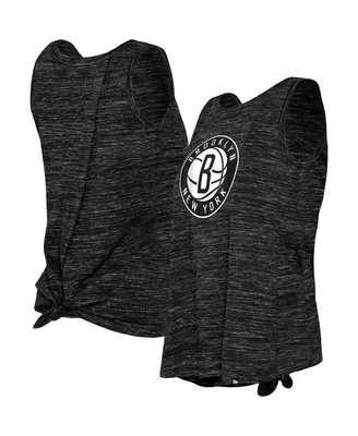 Women's New Era Black Brooklyn Nets Space Dye Active Tank Top