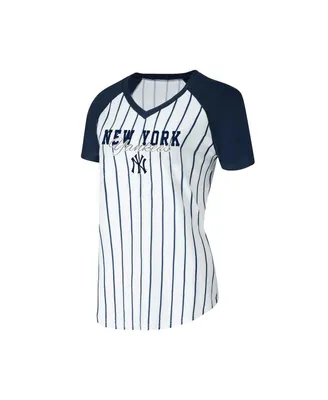 Women's Concepts Sport White New York Yankees Reel Pinstripe Nightshirt