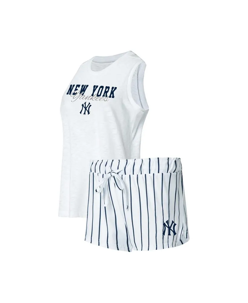 Women's Concepts Sport White/Navy Milwaukee Brewers Plus Size Tank Top & Shorts Sleep Set