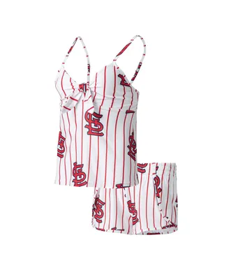 Women's Concepts Sport White St. Louis Cardinals Reel Allover Print Tank Top and Shorts Sleep Set