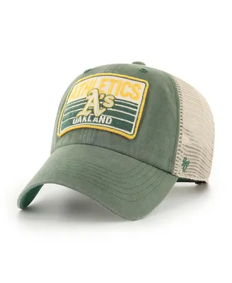 Men's '47 Brand Green Oakland Athletics Four Stroke Clean Up Trucker Snapback Hat