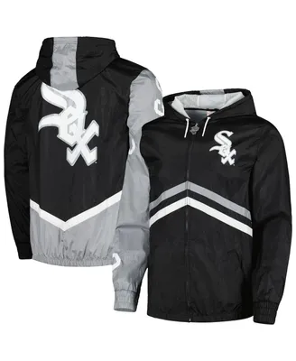 Men's Mitchell & Ness Black Chicago White Sox Undeniable Full-Zip Hoodie Windbreaker Jacket