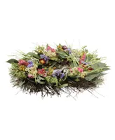 Magnolia Supply Co Preserved Floral Sage Wreath Handcrafted, 19"