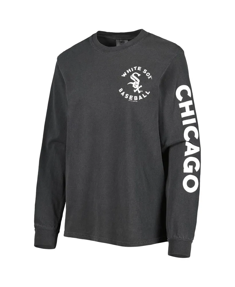 Women's Soft As A Grape Black Chicago White Sox Team Pigment Dye Long Sleeve T-shirt
