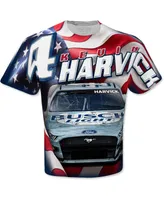 Men's Stewart-Haas Racing Team Collection White Kevin Harvick Sublimated Patriotic T-shirt