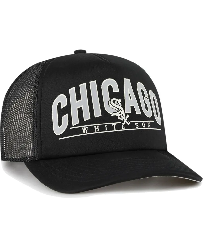 Men's '47 Brand Black Chicago White Sox Backhaul Foam Trucker Snapback Hat