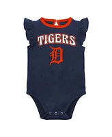 Newborn and Infant Boys Girls Navy, Heather Gray Detroit Tigers Little Fan Two-Pack Bodysuit Set