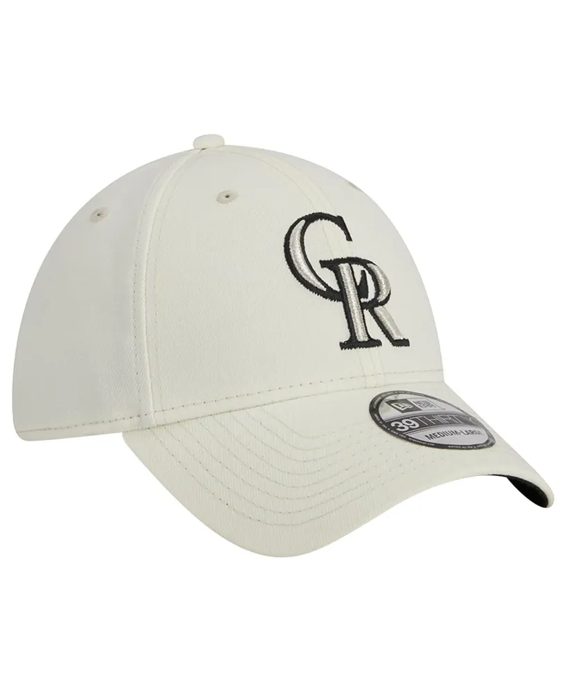 Men's New Era White Colorado Rockies Chrome Team Classic 39THIRTY Flex Hat