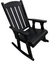 Wooden Rocking Chair with Comfortable Backrest Inclination